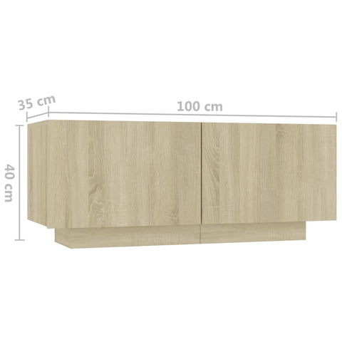 vidaXL Nachttisch Sonoma-Eiche 100x35x40 cm Holzwerkstoff