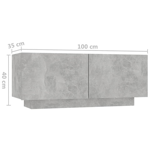 vidaXL Nachttisch Betongrau 100x35x40 cm Holzwerkstoff