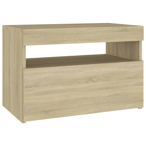 vidaXL Nachttisch LED-Leuchten Sonoma-Eiche 60x35x40cm Holzwerkstoff