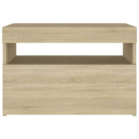 vidaXL Nachttisch LED-Leuchten Sonoma-Eiche 60x35x40cm Holzwerkstoff