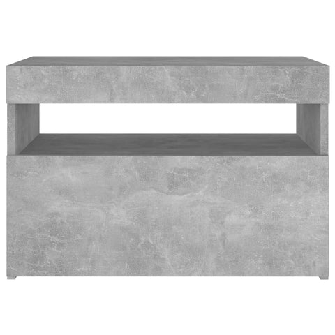 vidaXL Nachttische mit LED-Leuchten 2 Stk. Betongrau 60x35x40 cm