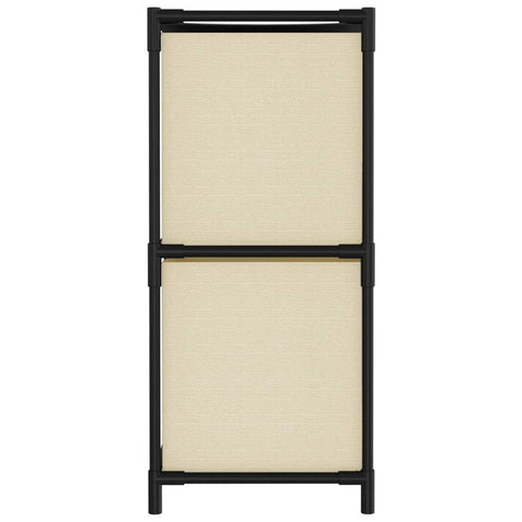 vidaXL Kommode mit 4 Körben aus Stoff Creme 63×30×71 cm Stahl