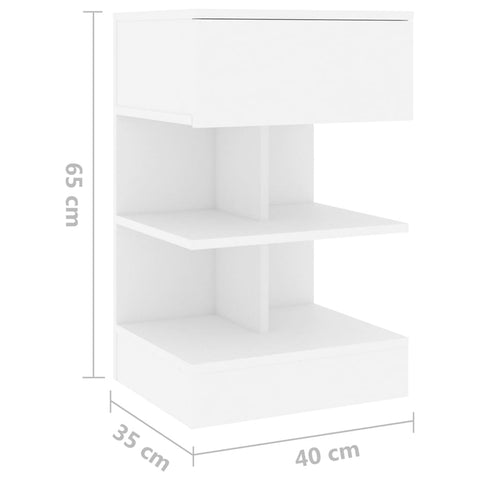 vidaXL Nachttisch Weiß 40x35x65 cm Holzwerkstoff