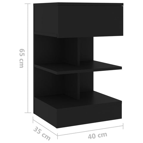 vidaXL Nachttisch Schwarz 40x35x65 cm Holzwerkstoff