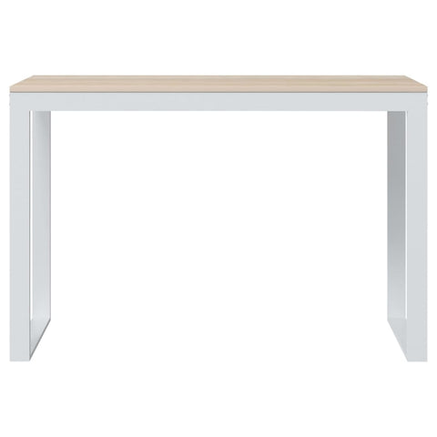 vidaXL Computertisch Weiß und Eiche-Optik 110x60x73 cm Holzwerkstoff