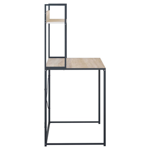 vidaXL Computertisch Schwarz Eiche-Optik 110x60x138cm Holzwerkstoff