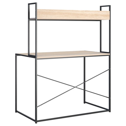 vidaXL Computertisch Schwarz Eiche-Optik 110x60x138cm Holzwerkstoff