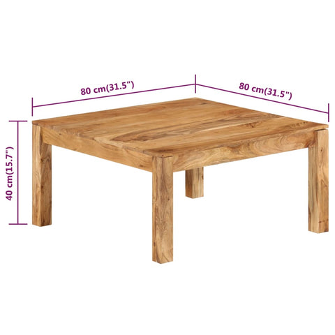 vidaXL Couchtisch 80x80x40 cm Massivholz Akazie