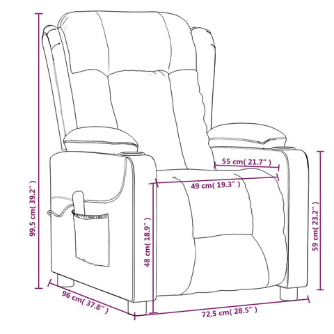 vidaXL Massagesessel Dunkelgrau Stoff