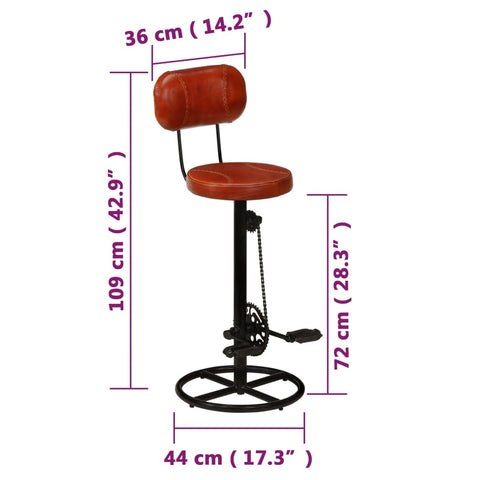 vidaXL Barhocker 2 Stk. Schwarz und Braun Echtes Ziegenleder