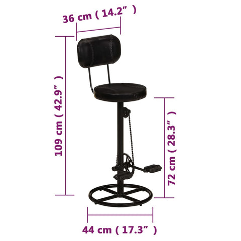 vidaXL Barhocker 2 Stk. Schwarz Echtes Ziegenleder