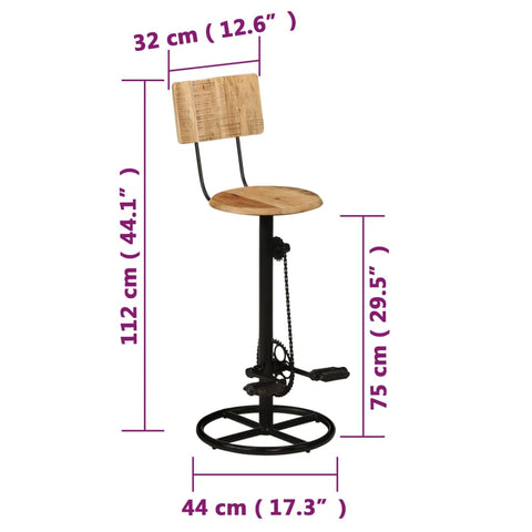 vidaXL Barhocker 2 Stk. Massivholz Mango