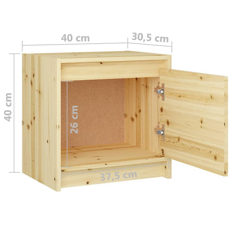 Nachttische 2 Stk. 40x30,5x40 cm Massivholz Tanne