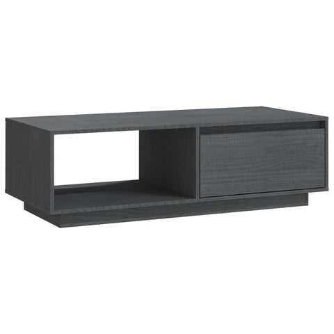 vidaXL Couchtisch Grau 110x50x33,5 cm Massivholz Kiefer