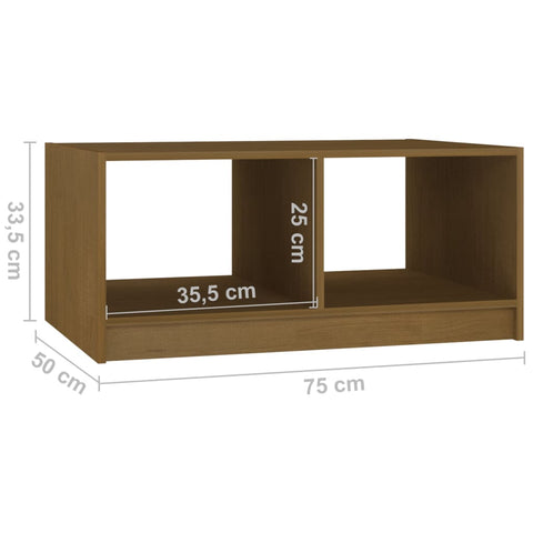 vidaXL Couchtisch Honigbraun 75x50x33,5 cm Massivholz Kiefer