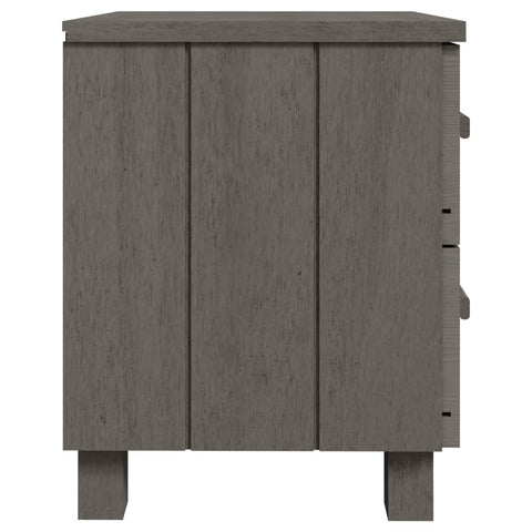 vidaXL Nachttische HAMAR 2 Stk. Hellgrau 40x35x44,5 cm Massivholz