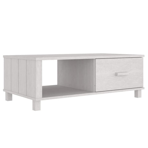 vidaXL Couchtisch HAMAR Weiß 100x55x35 cm Massivholz Kiefer