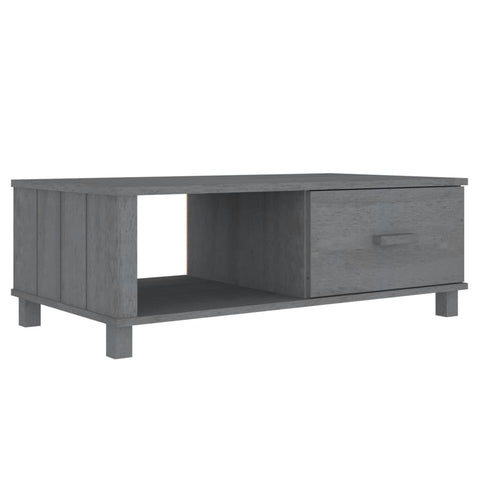 vidaXL Couchtisch HAMAR Dunkelgrau 100x55x35 cm Massivholz Kiefer