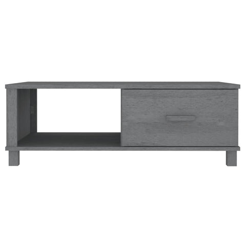 vidaXL Couchtisch HAMAR Dunkelgrau 100x55x35 cm Massivholz Kiefer