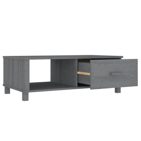 vidaXL Couchtisch HAMAR Dunkelgrau 100x55x35 cm Massivholz Kiefer