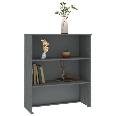 Highboard-Oberteil HAMAR Dunkelgrau 85x35x100 cm Massivholz