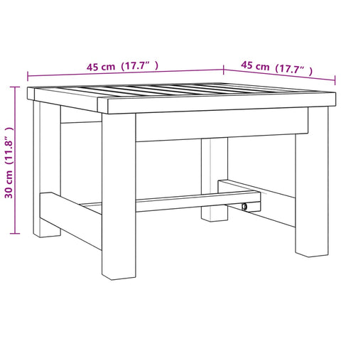 vidaXL Couchtisch 45x45x30 cm Massivholz Teak