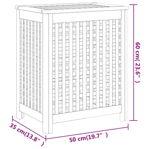 vidaXL Wäschebehälter 50x35x60 cm Massivholz Teak