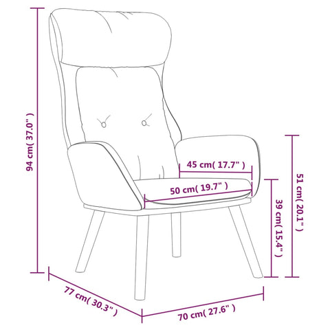 vidaXL Relaxsessel Hellgrau Stoff und PVC