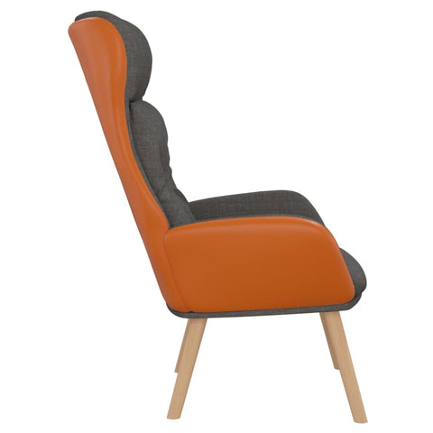 vidaXL Relaxsessel Dunkelgrau Stoff und PVC