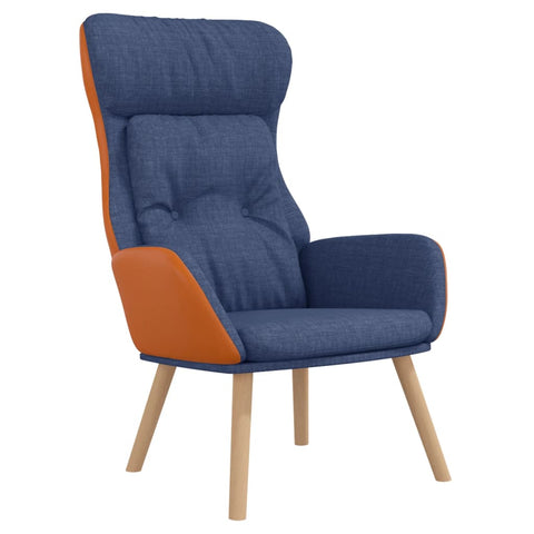 vidaXL Relaxsessel Blau Stoff und PVC