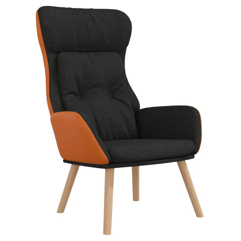 vidaXL Relaxsessel Schwarz Stoff und PVC