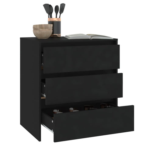 vidaXL Sideboard Schwarz 70x41x75 cm Holzwerkstoff