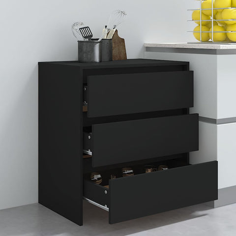 vidaXL Sideboard Schwarz 70x41x75 cm Holzwerkstoff