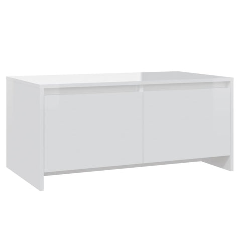 vidaXL Couchtisch Hochglanz-Weiß 90x50x41,5 cm Holzwerkstoff