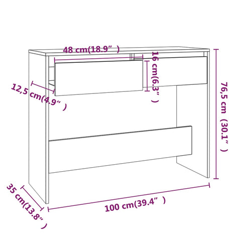 vidaXL Konsolentisch Schwarz 100x35x76,5 cm Holzwerkstoff