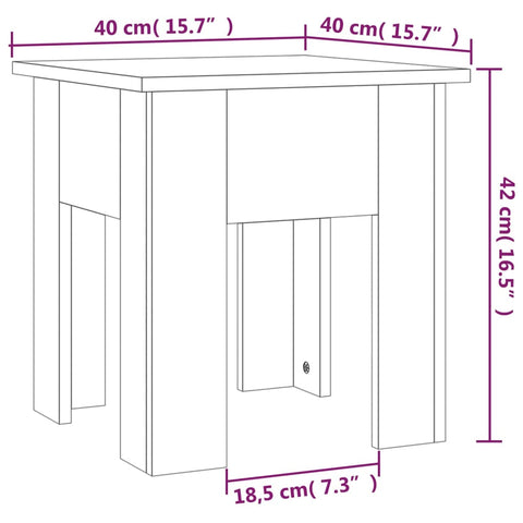 vidaXL Couchtisch Schwarz 40x40x42 cm Holzwerkstoff