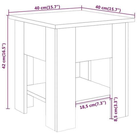 vidaXL Couchtisch Schwarz 40x40x42 cm Holzwerkstoff