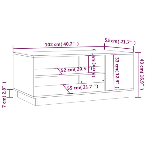 vidaXL Couchtisch Weiß 102x55x43 cm Holzwerkstoff