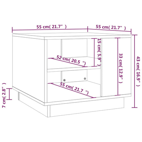 vidaXL Couchtisch Weiß 55x55x43 cm Holzwerkstoff