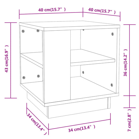 vidaXL Couchtisch Schwarz 40x40x43 cm Holzwerkstoff