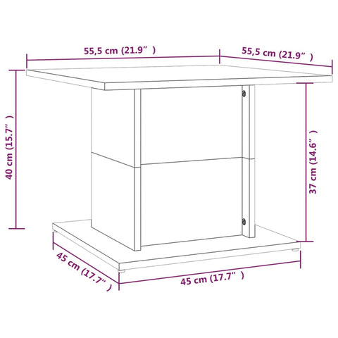 vidaXL Couchtisch Weiß 55,5x55,5x40 cm Holzwerkstoff