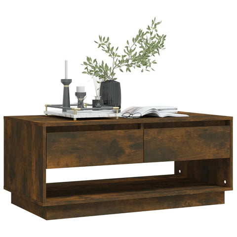 vidaXL Couchtisch Räuchereiche 102,5x55x44 cm Holzwerkstoff