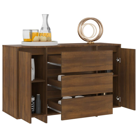 Sideboard mit 3 Schubladen Braun Eichen-Optik 120x41x75 cm