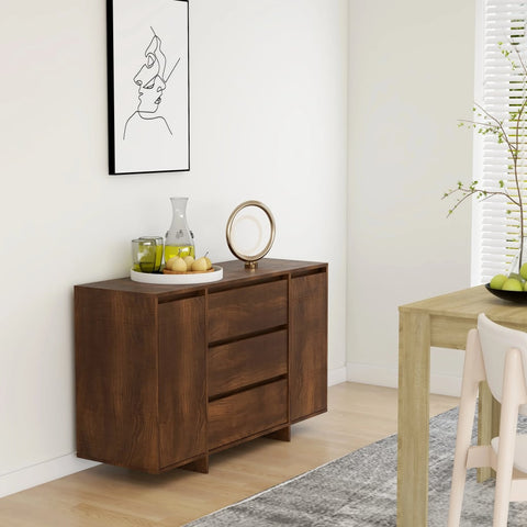 Sideboard mit 3 Schubladen Braun Eichen-Optik 120x41x75 cm