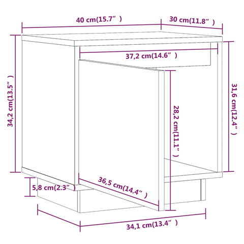 vidaXL Nachttische 2 Stk. 40x30x40 cm Massivholz Kiefer