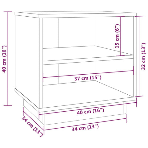 vidaXL Nachttisch Weiß 40x34x40 cm Massivholz Kiefer