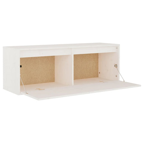 vidaXL Wandschrank Weiß 100x30x35 cm Massivholz Kiefer