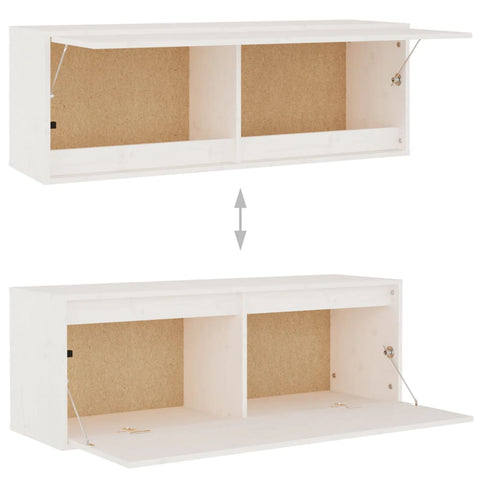 vidaXL Wandschrank Weiß 100x30x35 cm Massivholz Kiefer