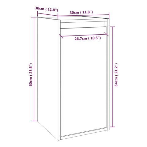 vidaXL Wandschrank Grau 30x30x60 cm Massivholz Kiefer