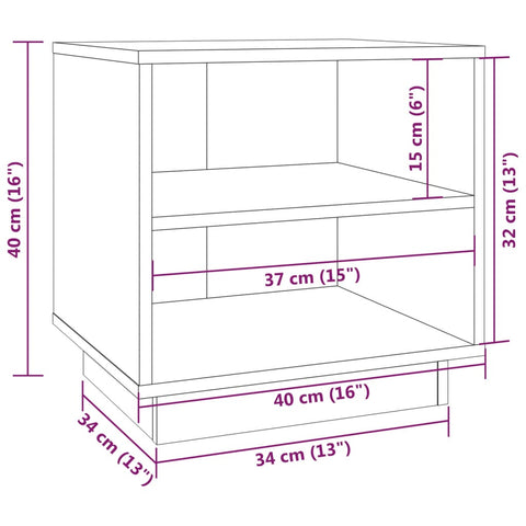 vidaXL Nachttisch Schwarz 40x34x40 cm Massivholz Kiefer